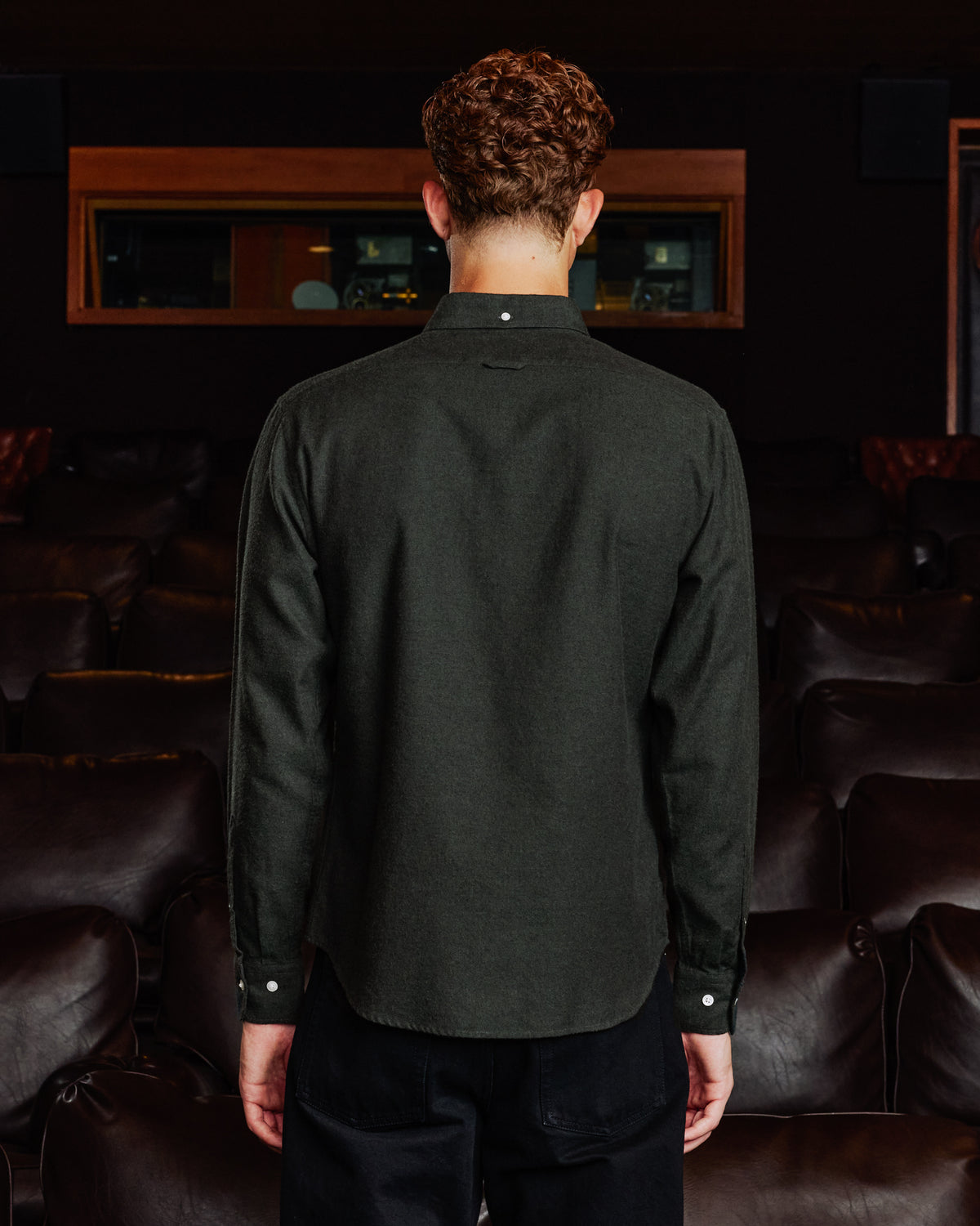Green cotton-wool shirt