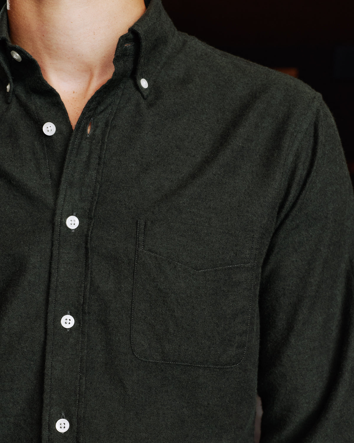 Green cotton-wool shirt