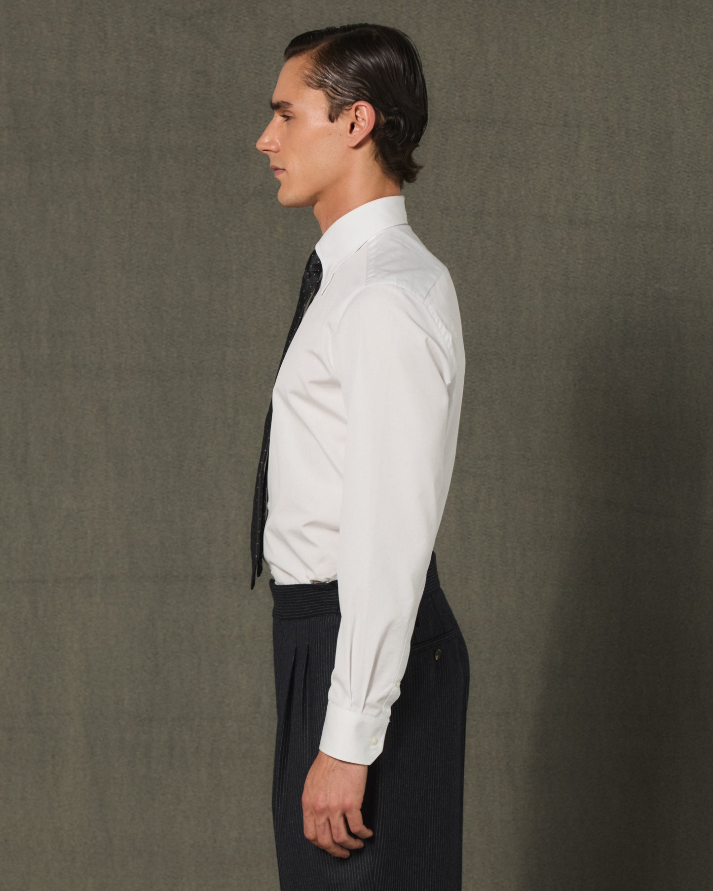 Chemise formelle en popeline de coton blanc