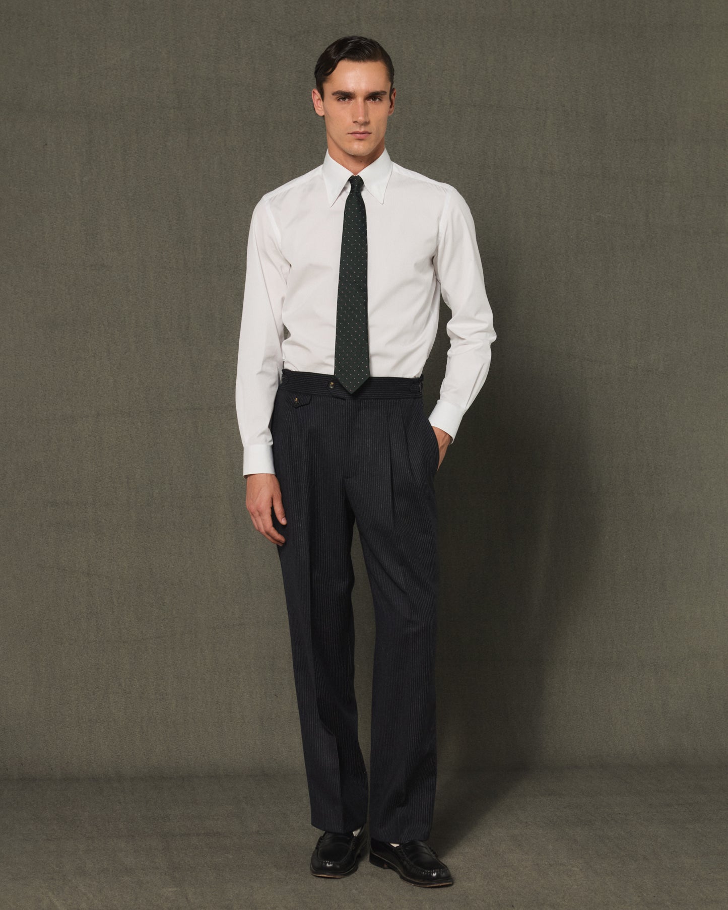 Chemise formelle en popeline de coton blanc