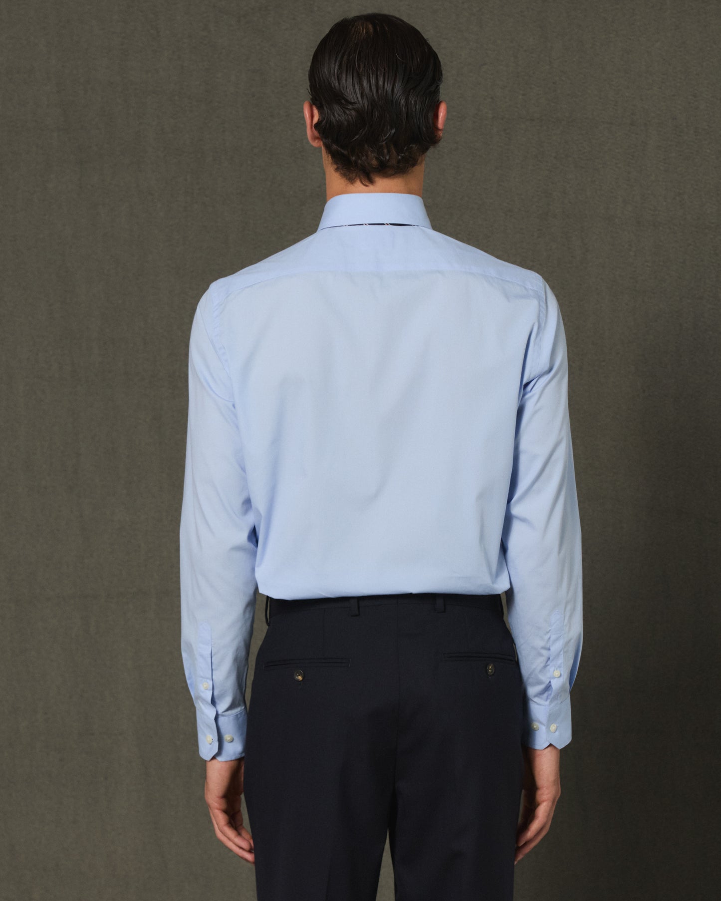 Chemise formelle en popeline de coton bleu