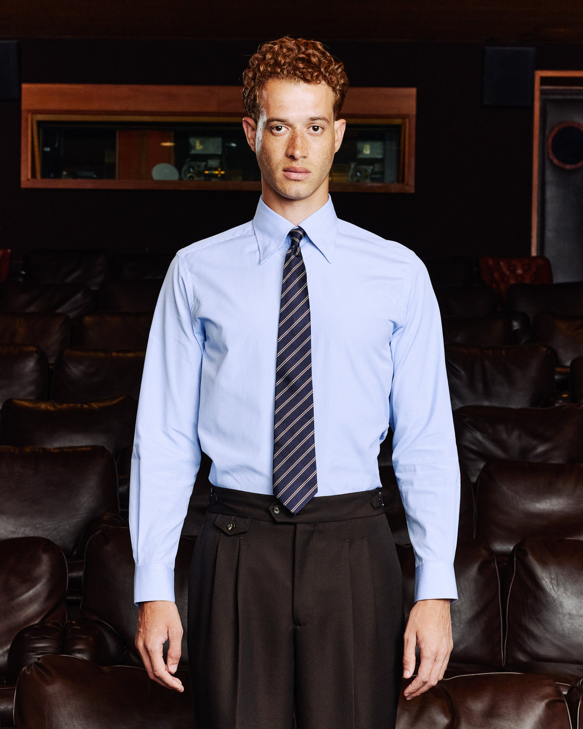 Blue striped cotton shirt