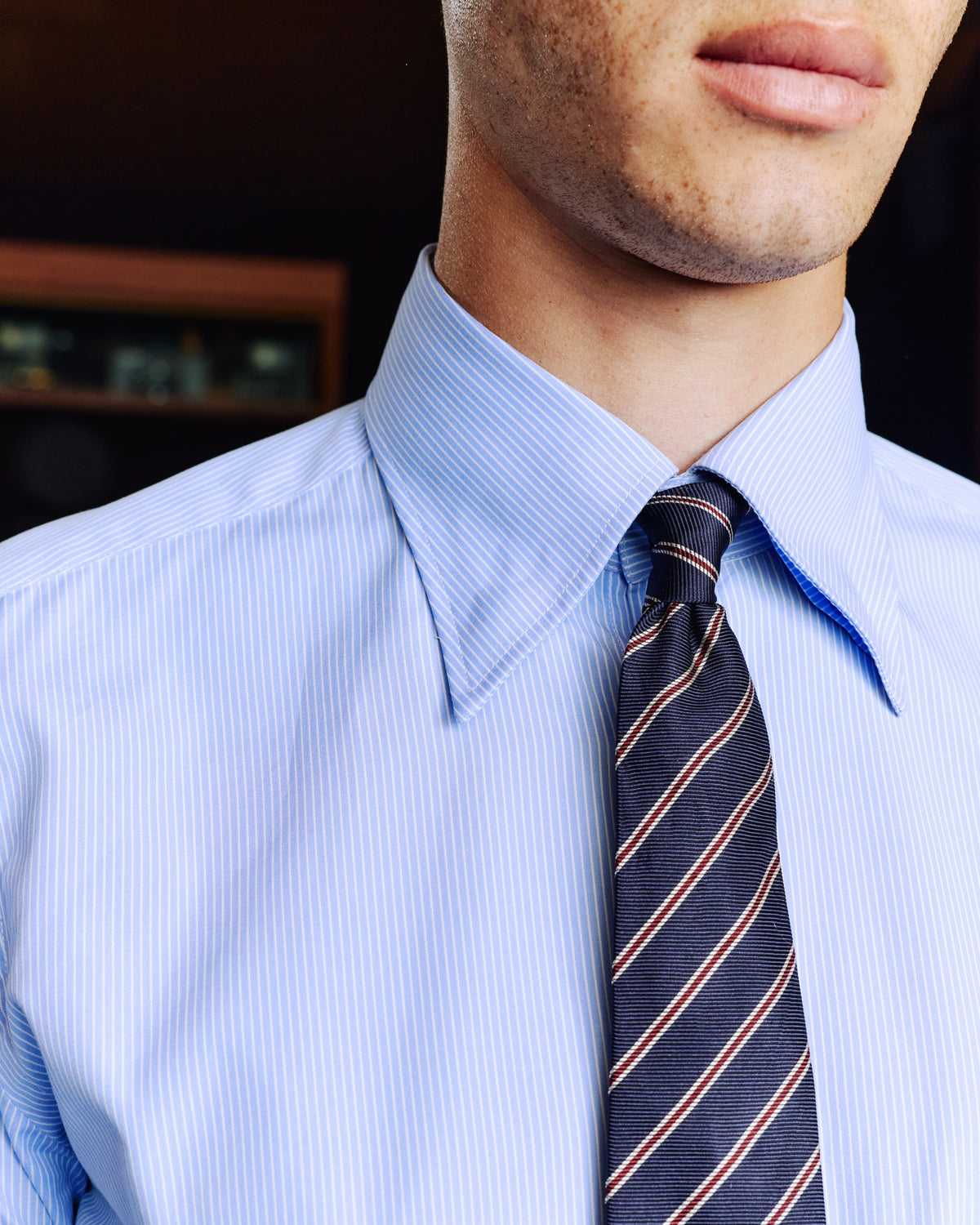 Blue striped cotton shirt