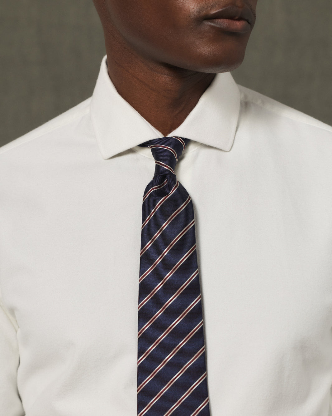 White cotton flannel formal shirt