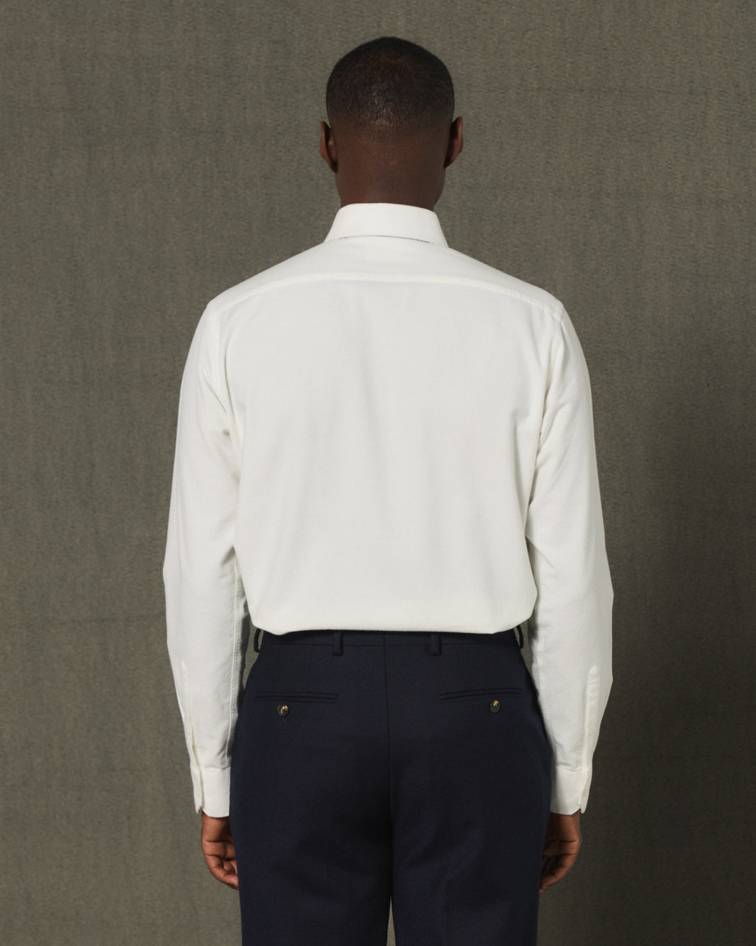 White cotton flannel formal shirt