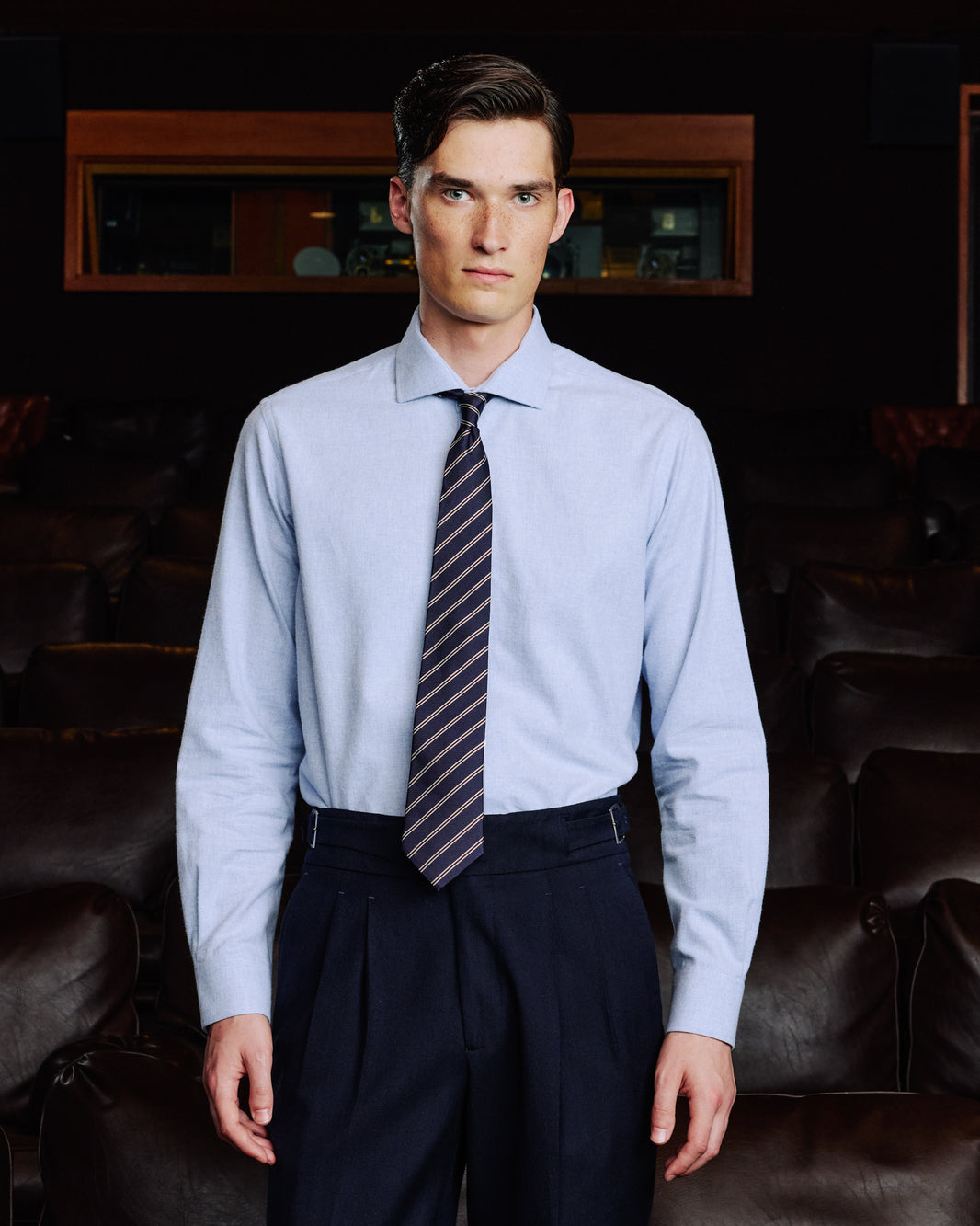 Chemise en flanelle de coton bleu