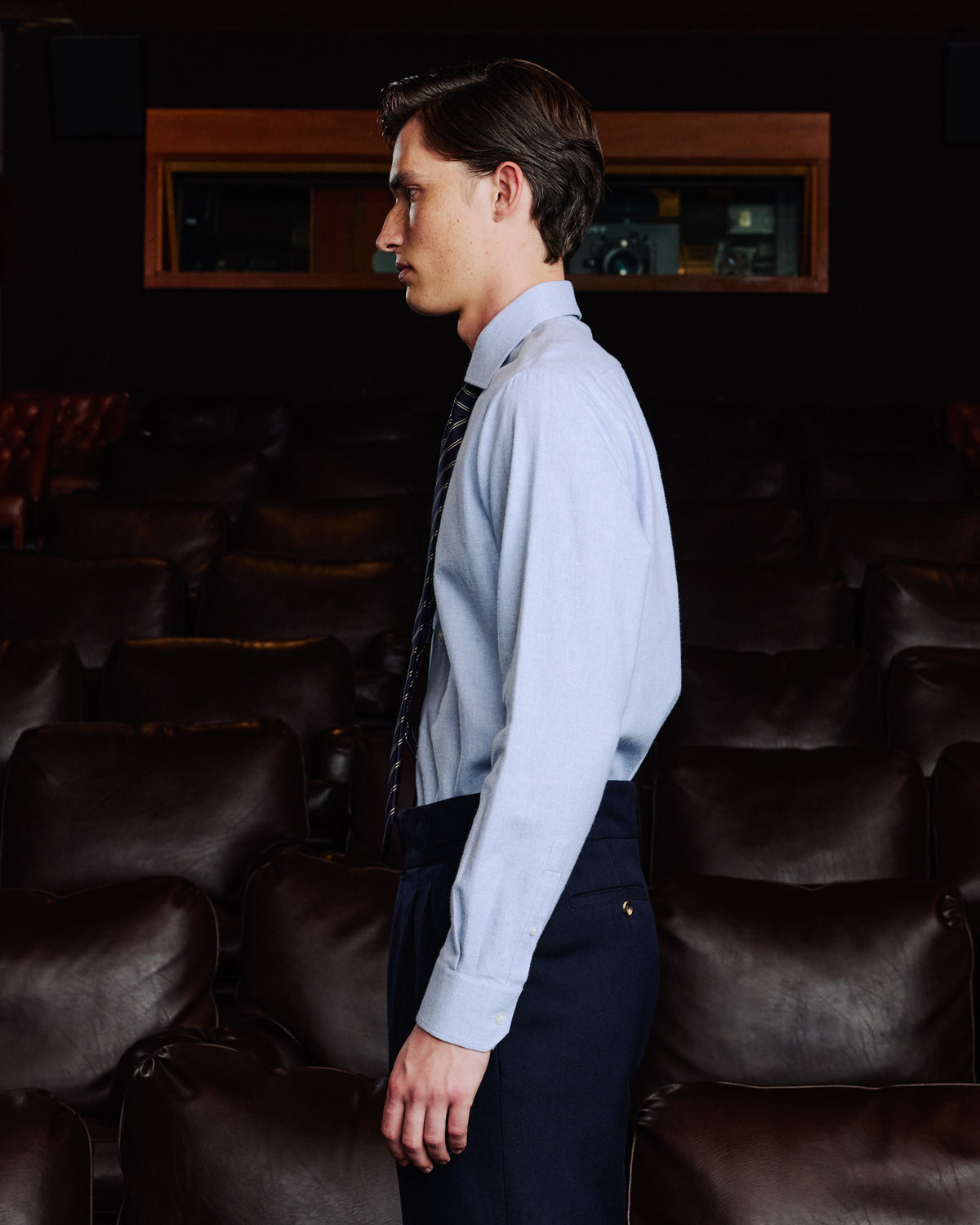 Blue cotton flannel shirt