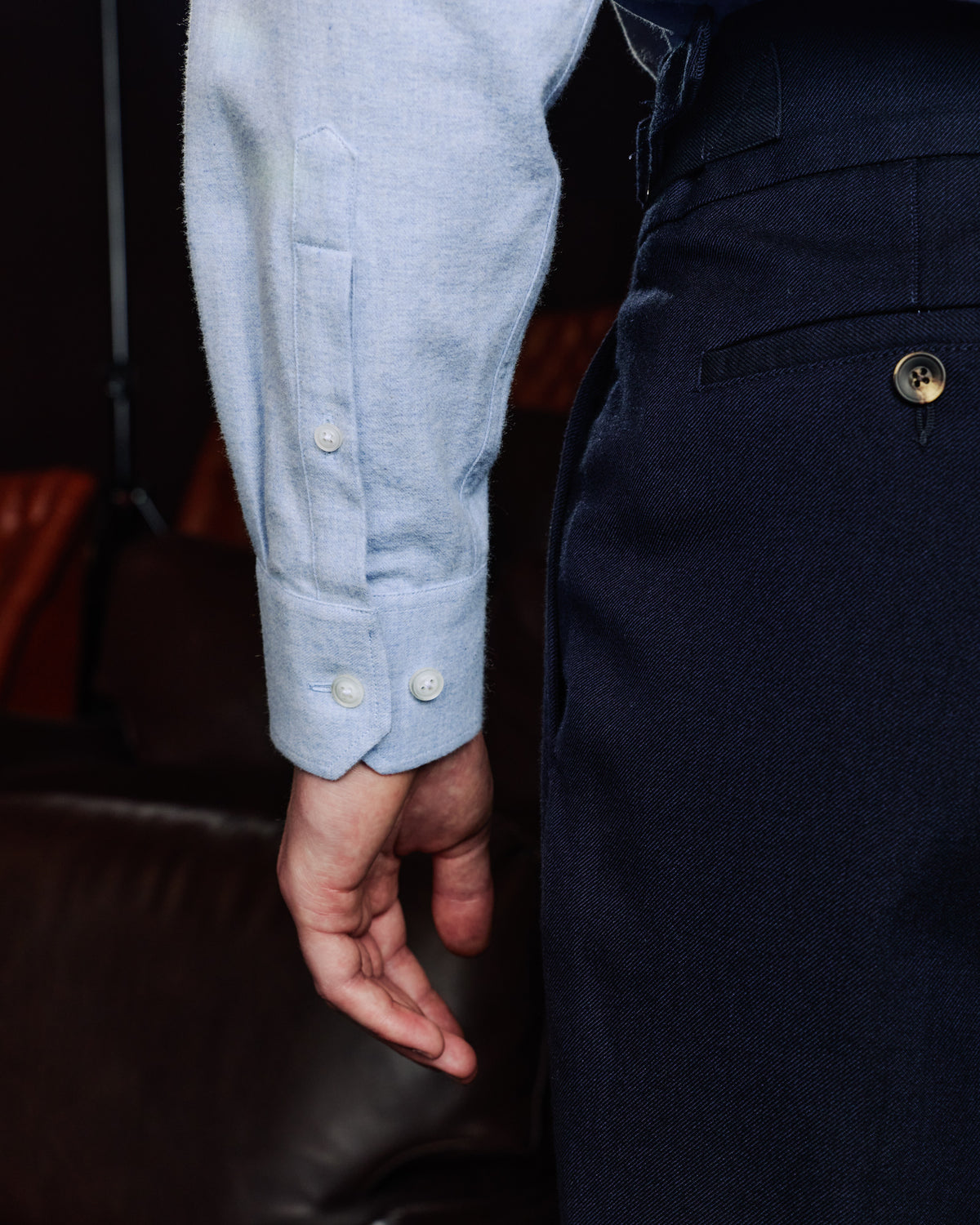 Blue cotton flannel shirt