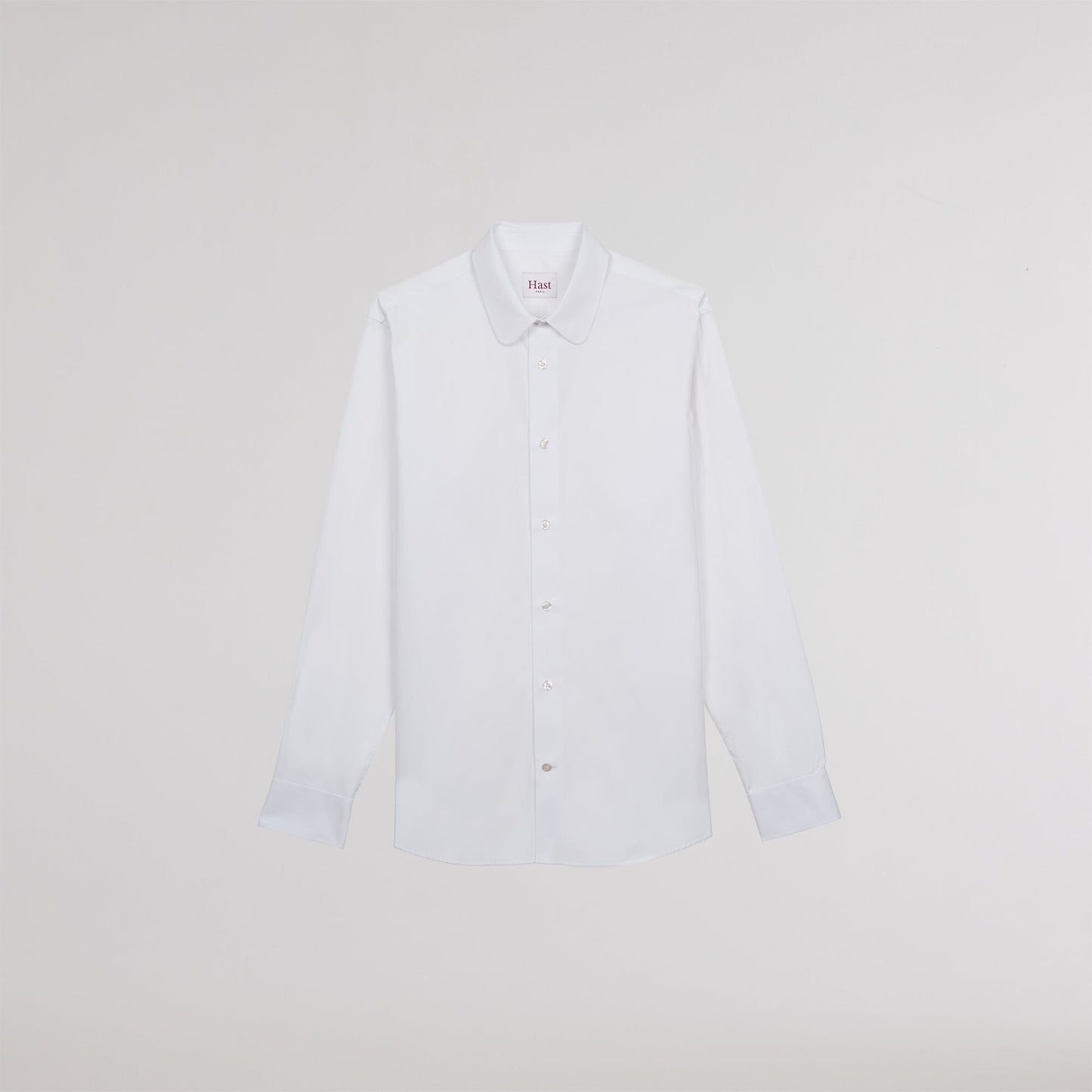 Chemise cintrée en popeline double retors blanche