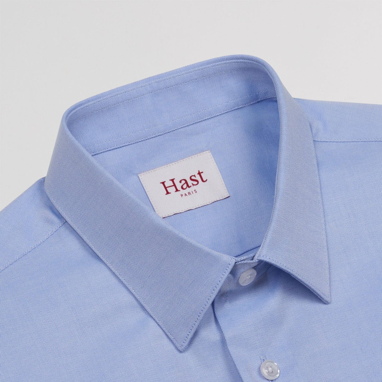 Fitted shirt in blue double-twisted twill