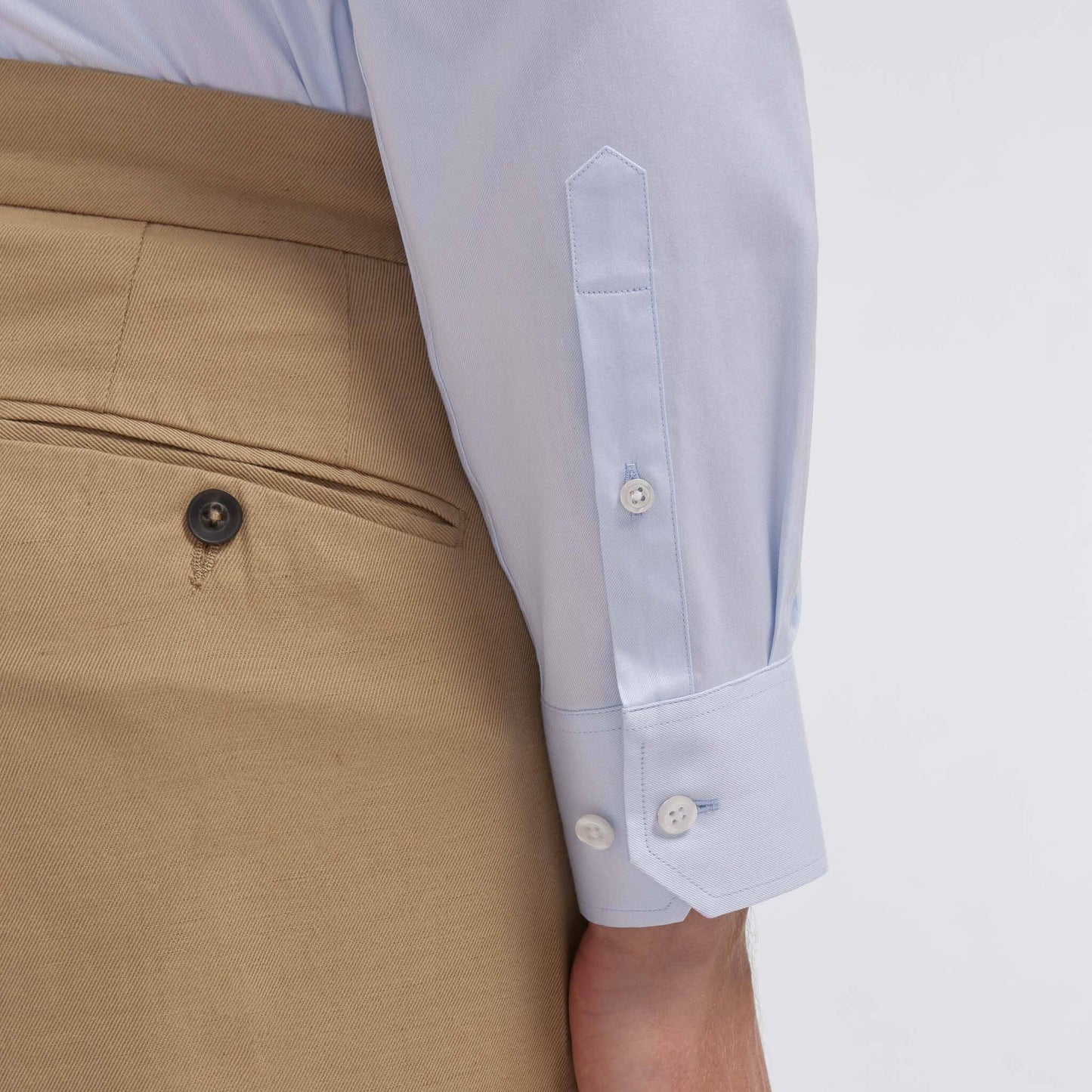 Sky blue double-twisted twill shirt