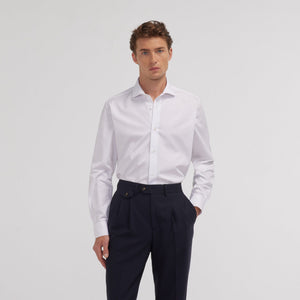 Chemise en popeline double retors blanche