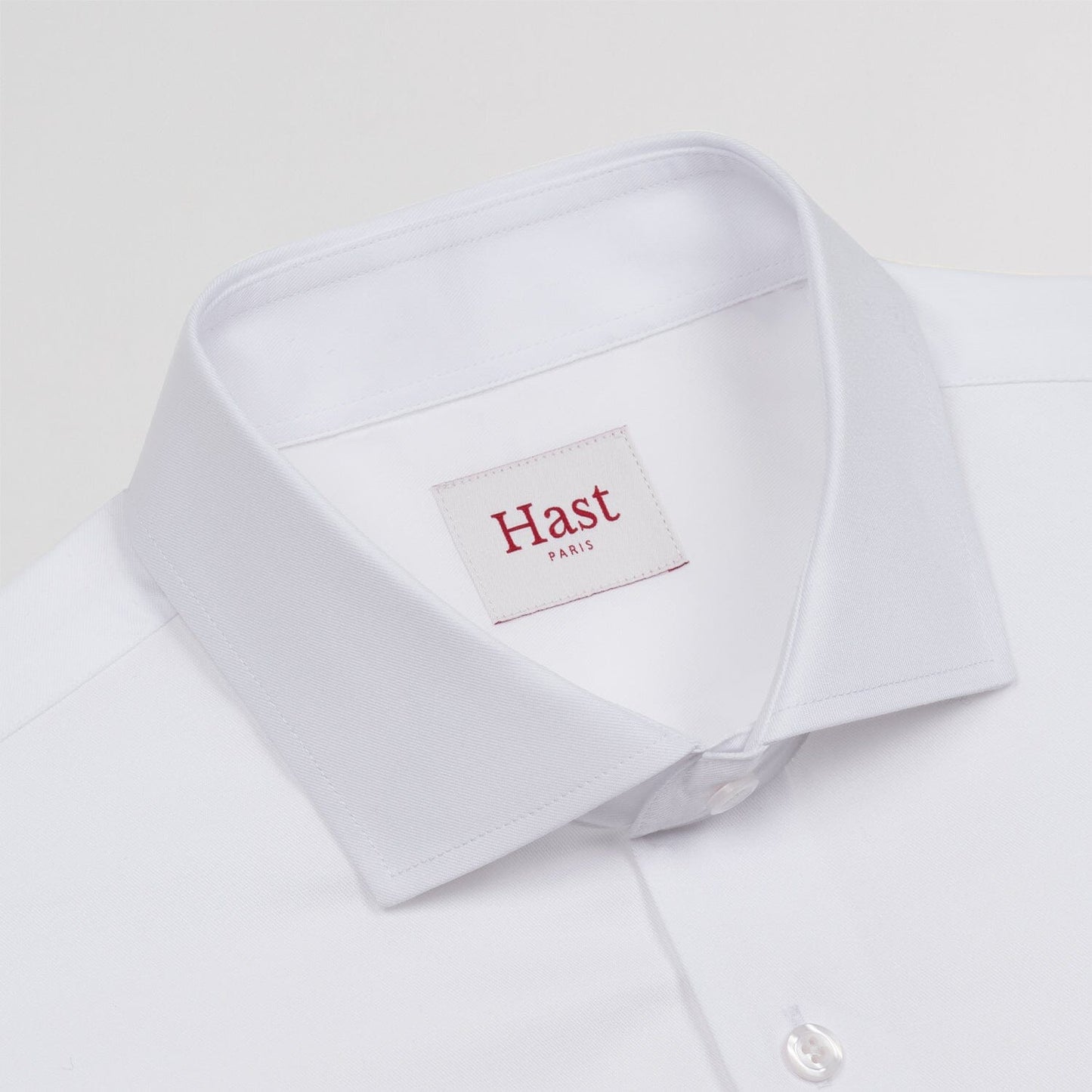 Chemise cintrée en twill double retors blanche