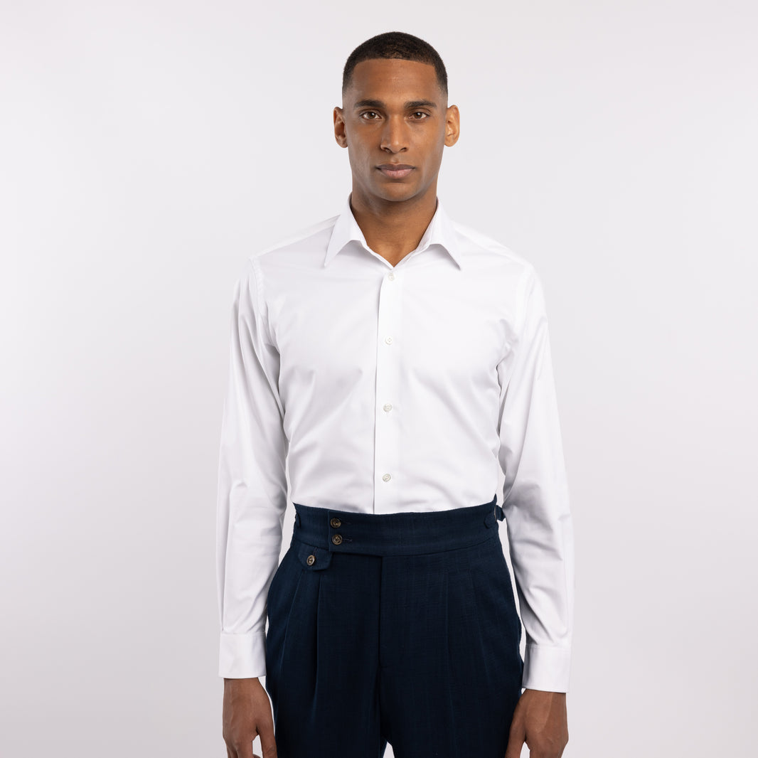 Thomas Mason premium shirt in plain white twill