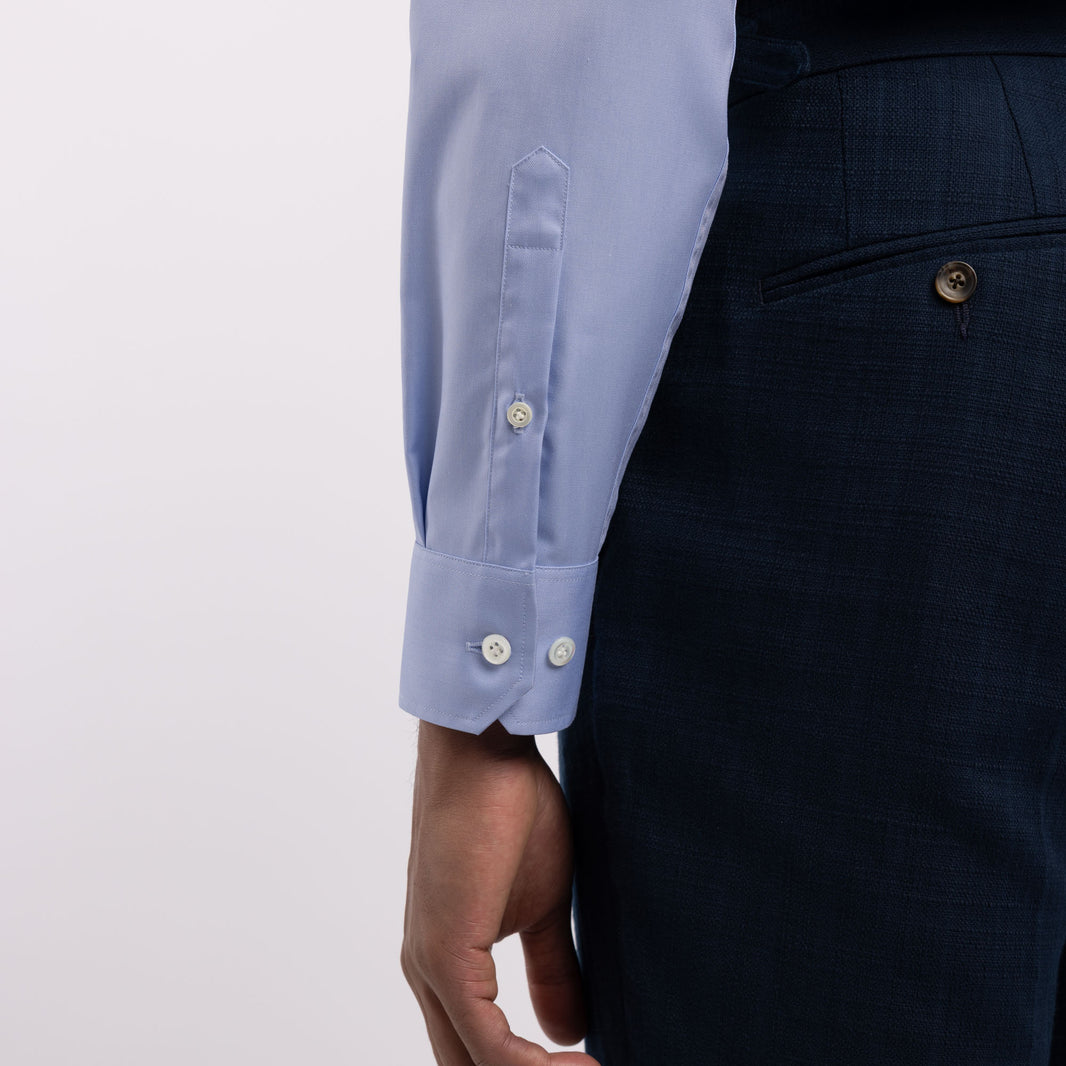 Chemise premium Thomas Mason en twill bleu
