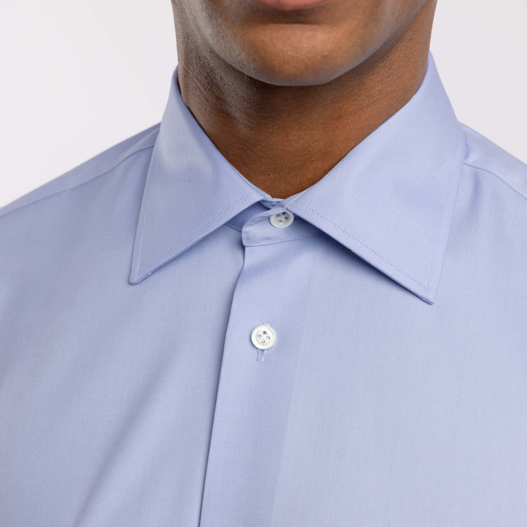 Chemise premium Thomas Mason en twill bleu