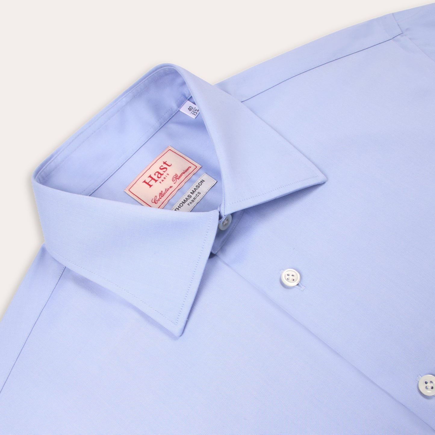 Chemise premium Thomas Mason en twill bleu