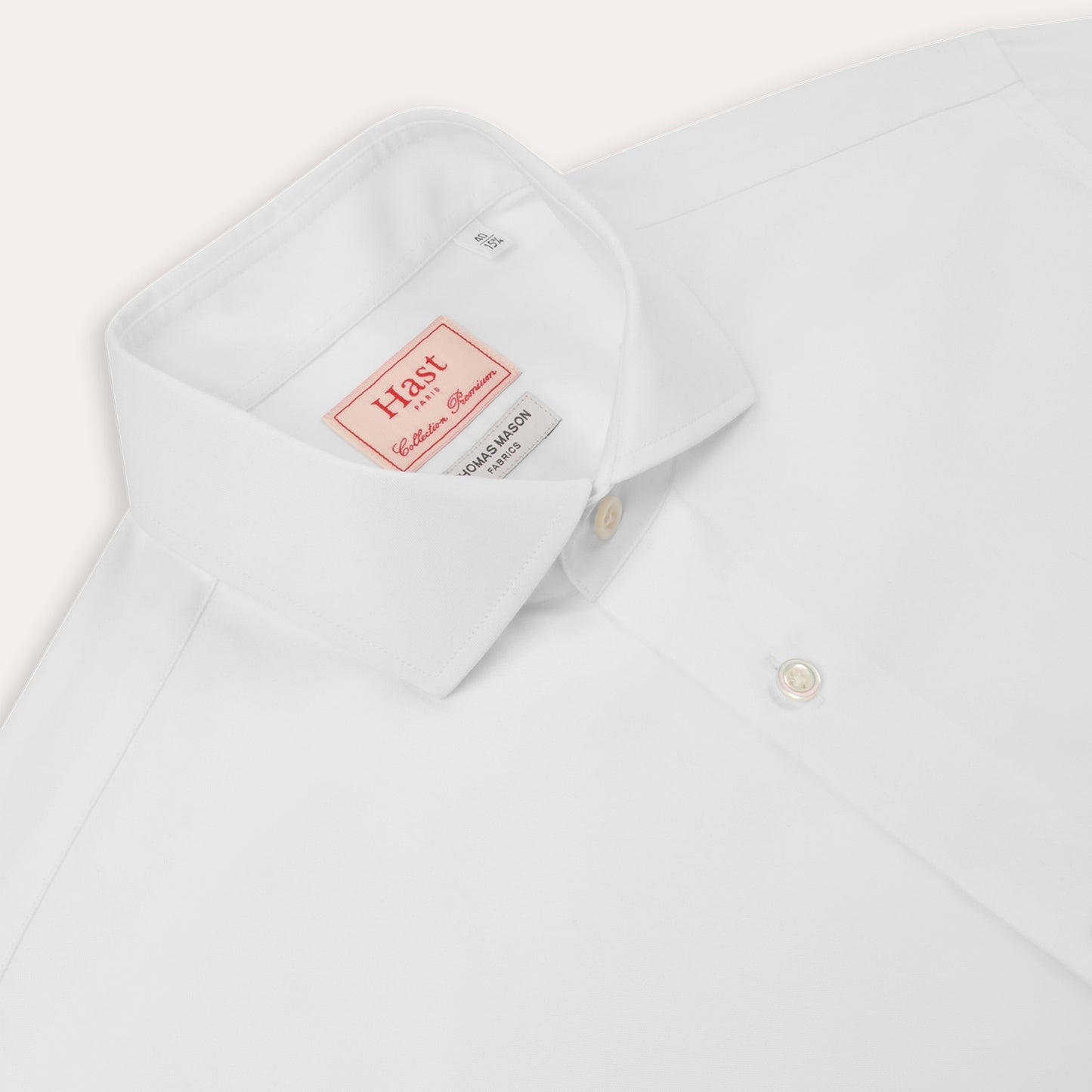 Chemise premium Thomas Mason en pinpoint blanc uni