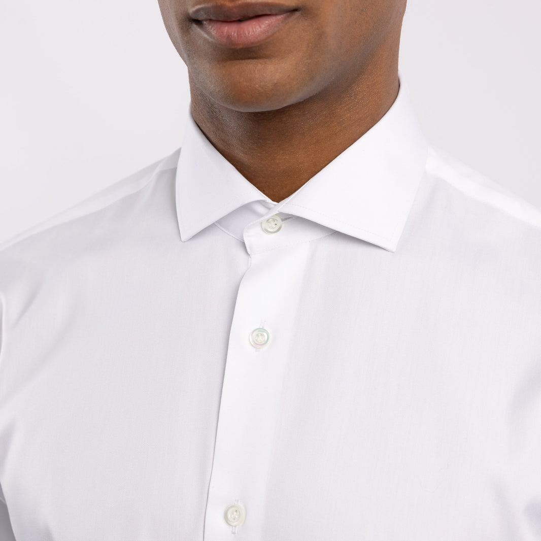 Thomas Mason premium shirt in plain white pinpoint