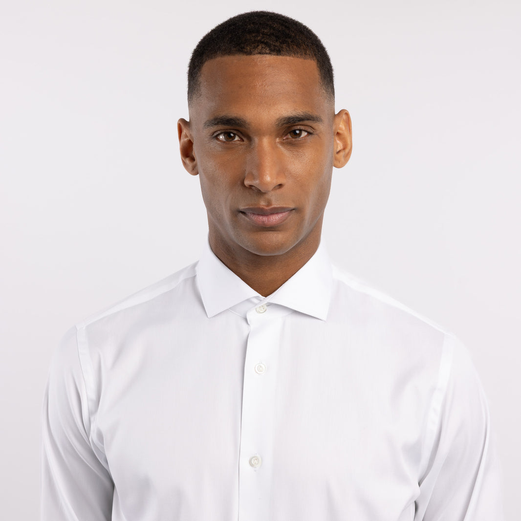 Thomas Mason premium shirt in plain white pinpoint
