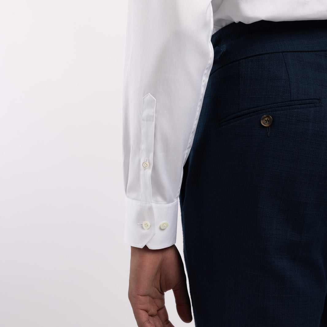 Thomas Mason premium shirt in plain white pinpoint