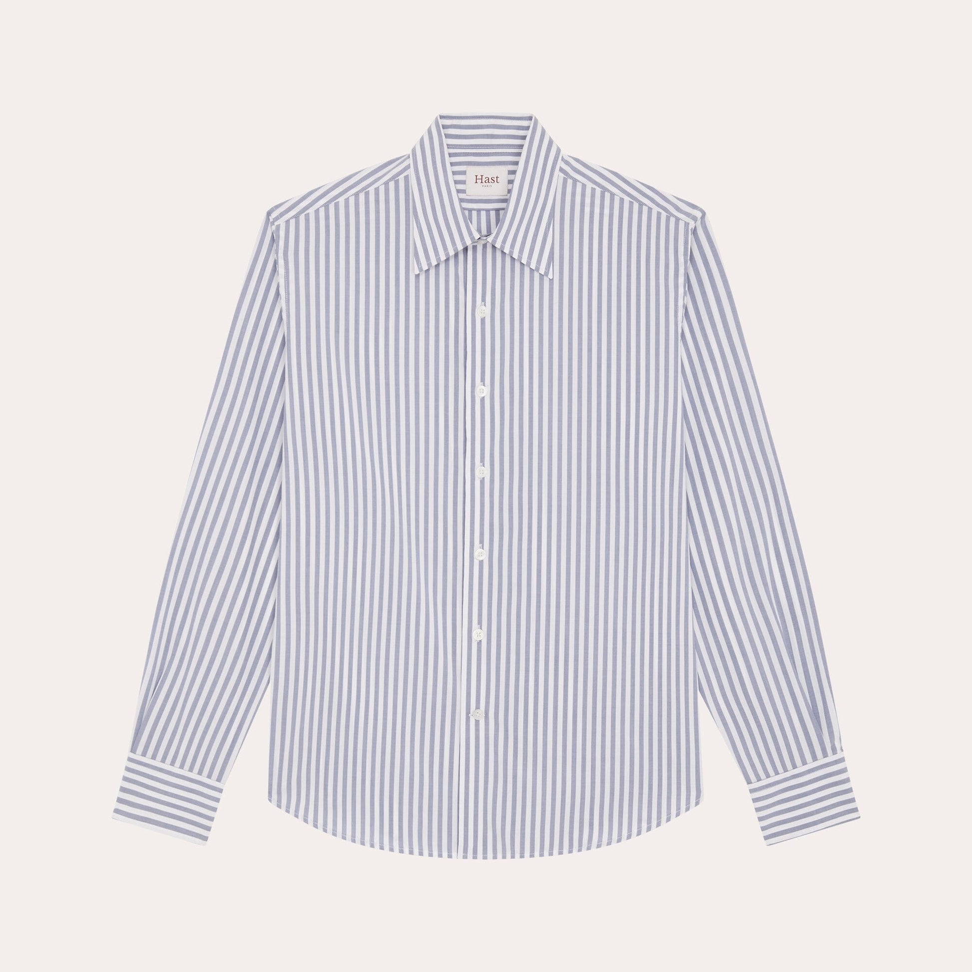 Chemise à rayures bleues et blanches