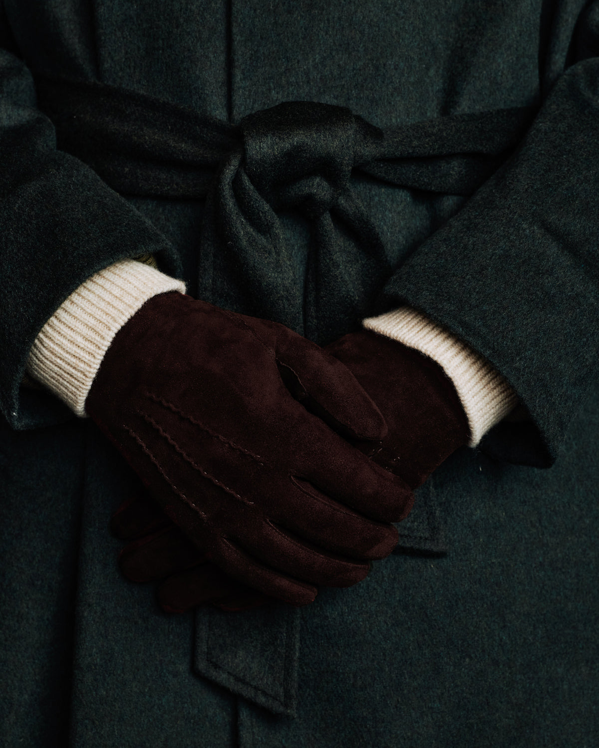 Gants en cuir d'agneau bordeaux