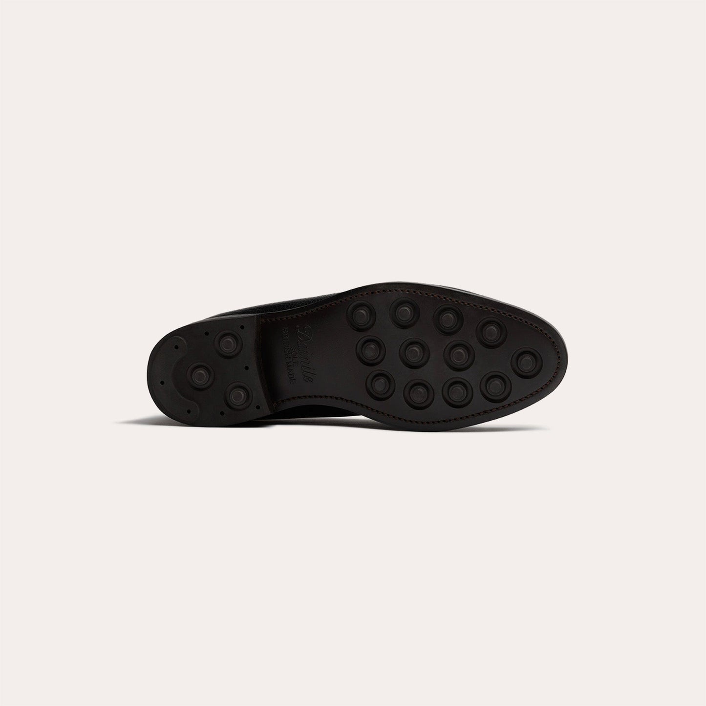 Black grained leather moccasin