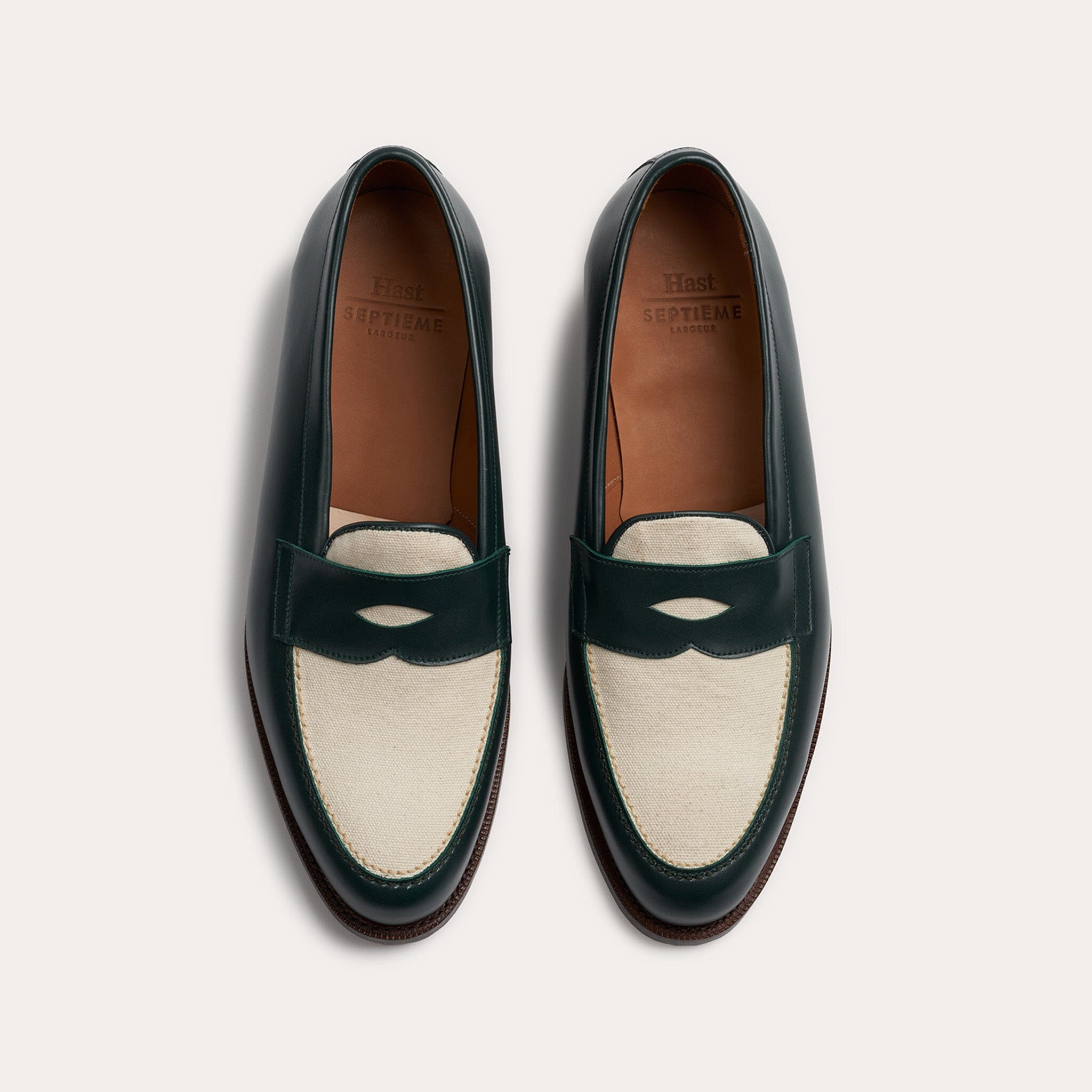 Mocassin bicolore vert anglais