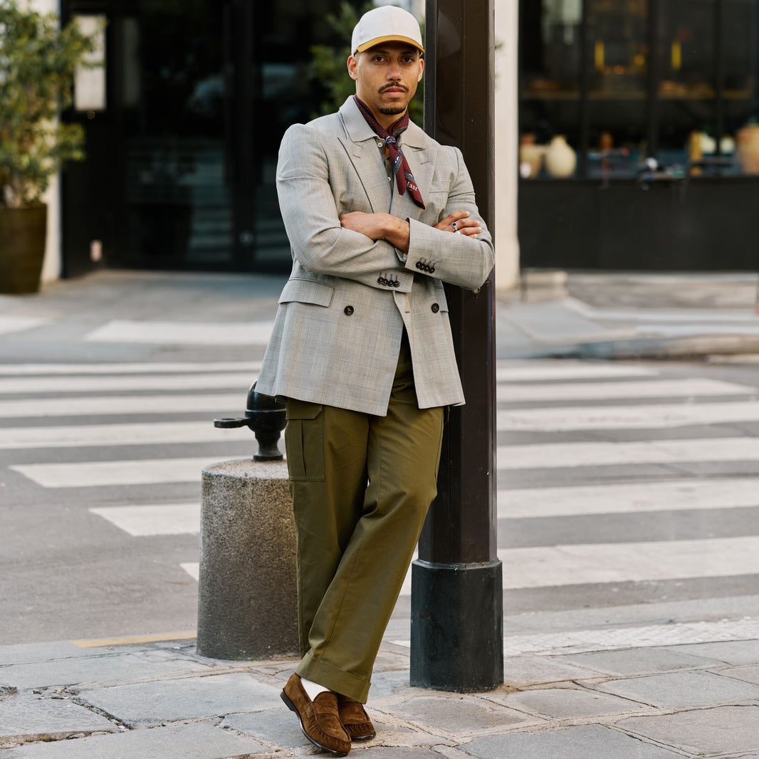 Mocassin en cuir suède kaki