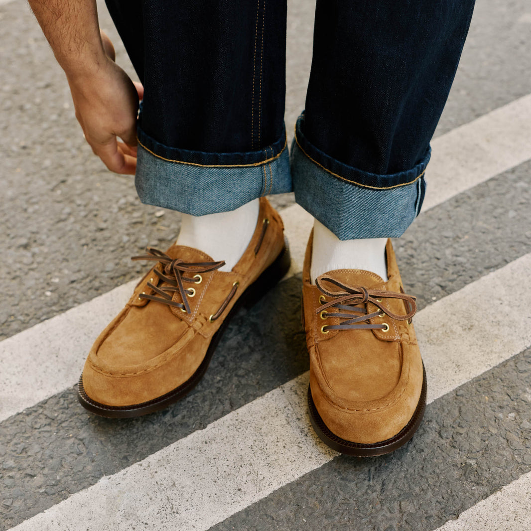 Amber suede boat shoe