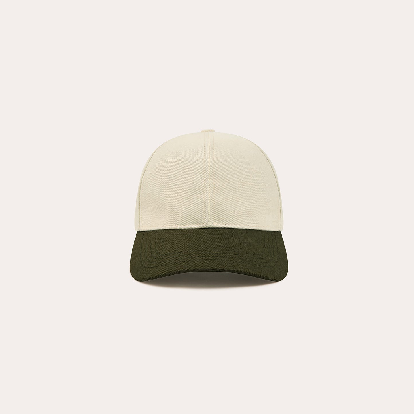 Casquette en coton et lin écru et kaki