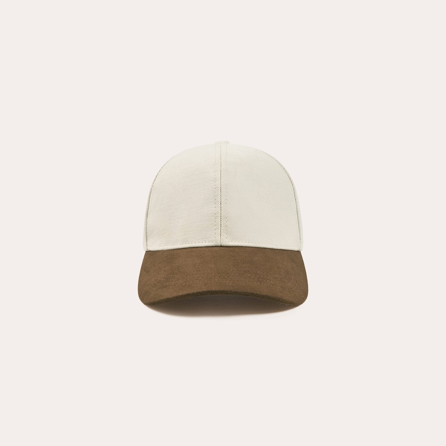 Casquette en coton et lin écru et bronze