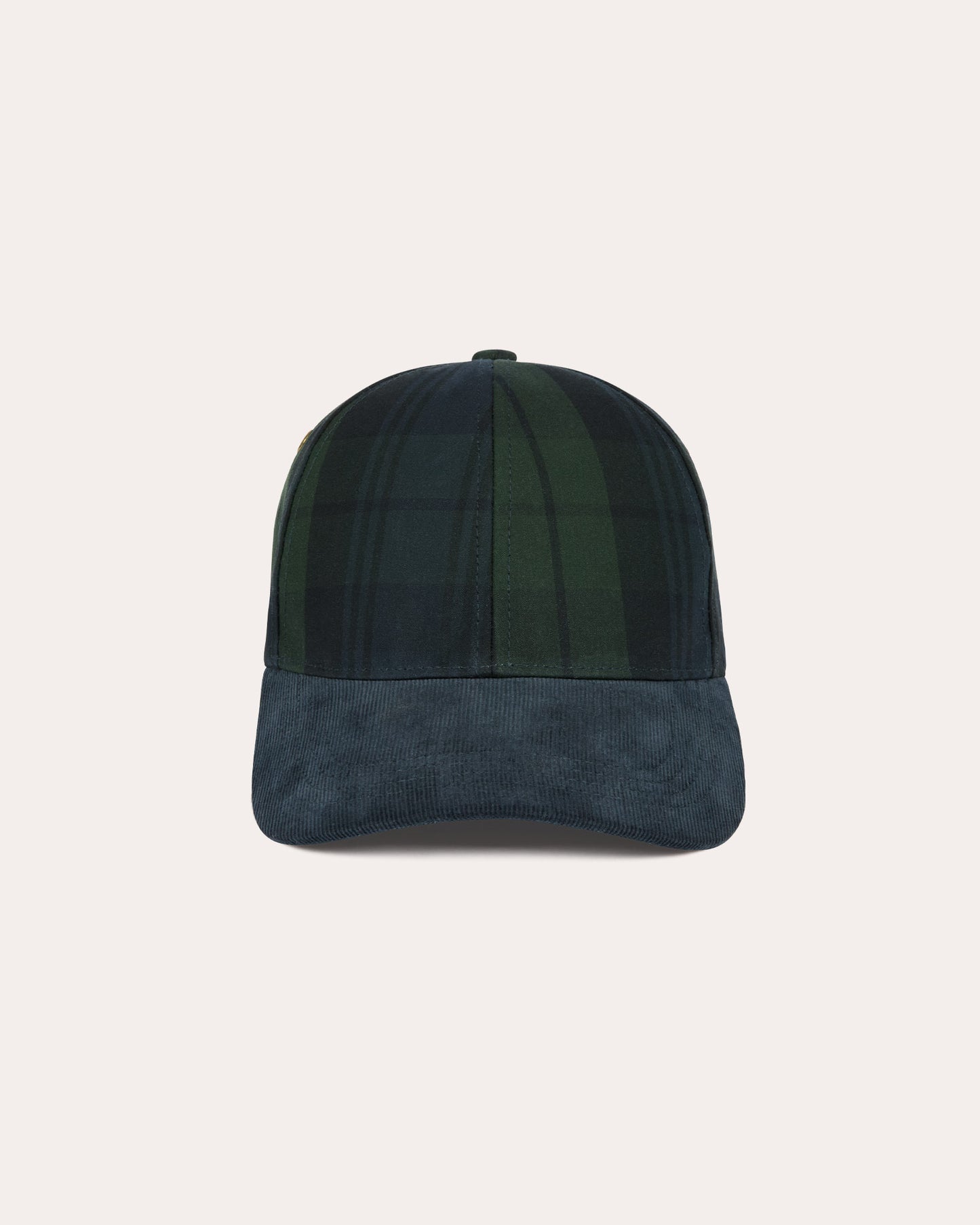 Casquette en coton tartan vert et marine