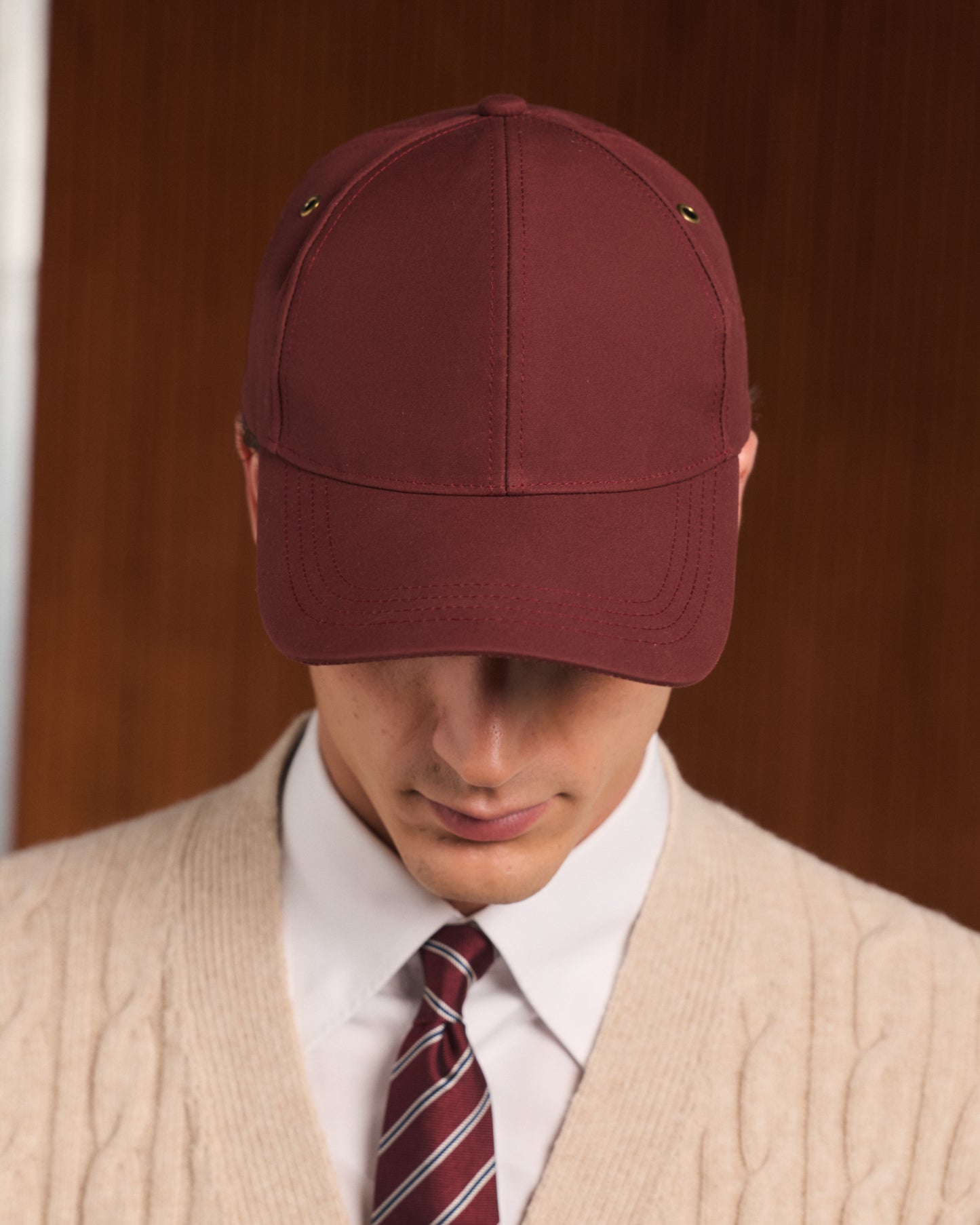 Casquette en coton bordeaux