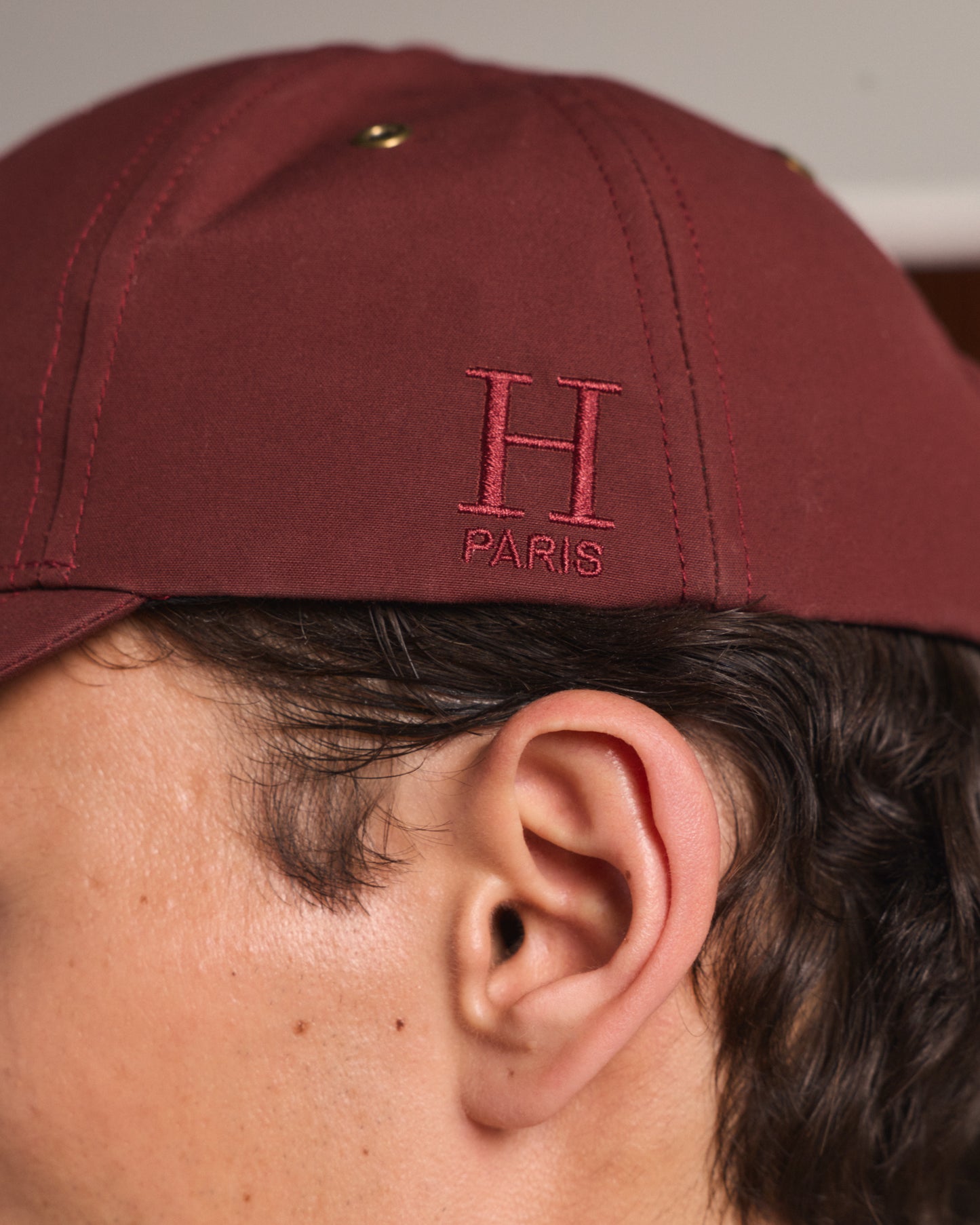 Casquette en coton bordeaux