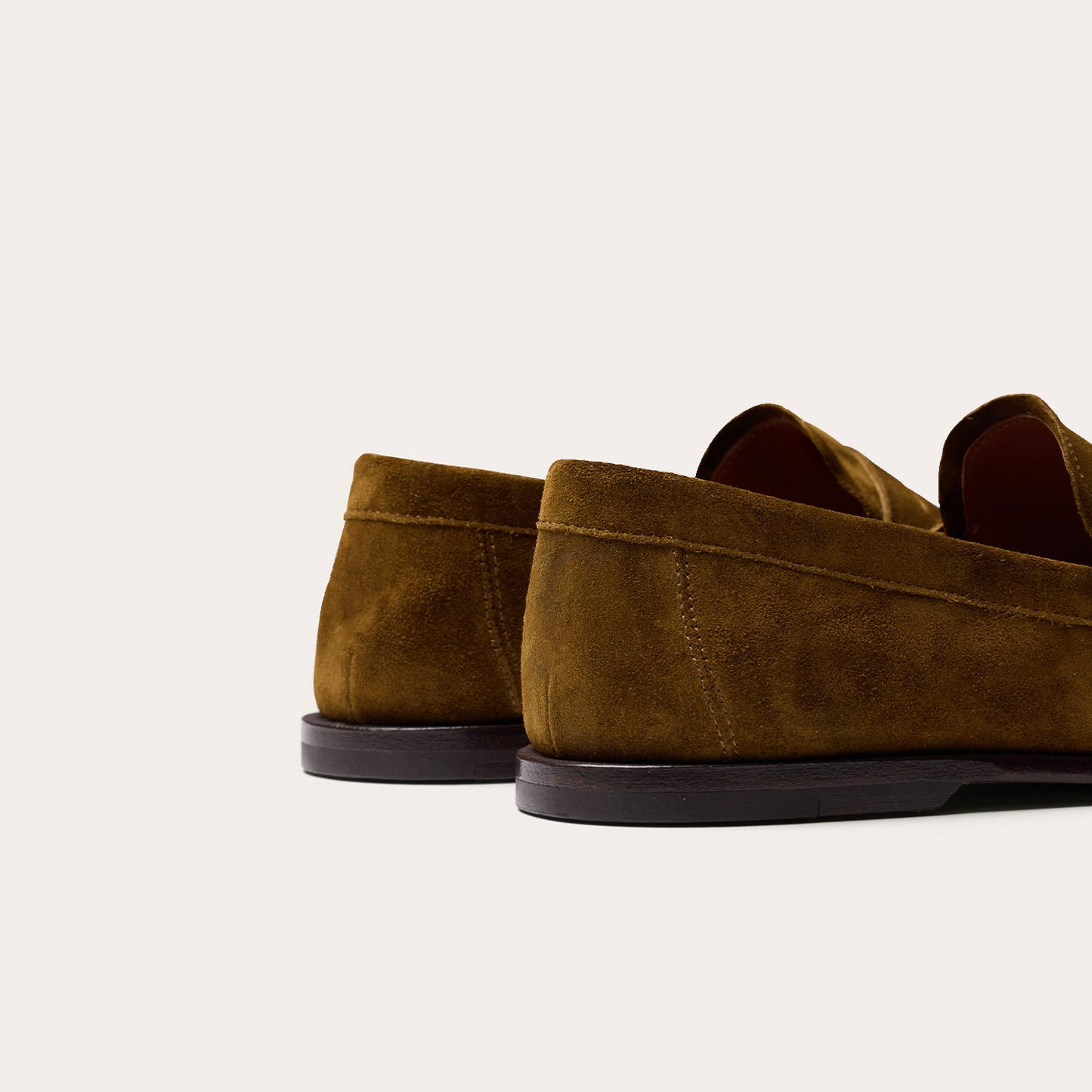 Mocassin en cuir suède kaki