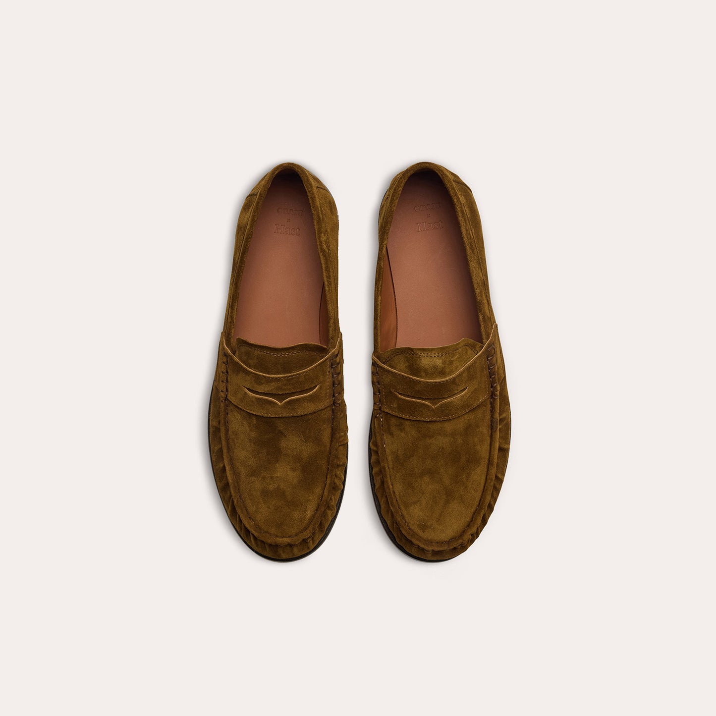 Mocassin en cuir suède kaki