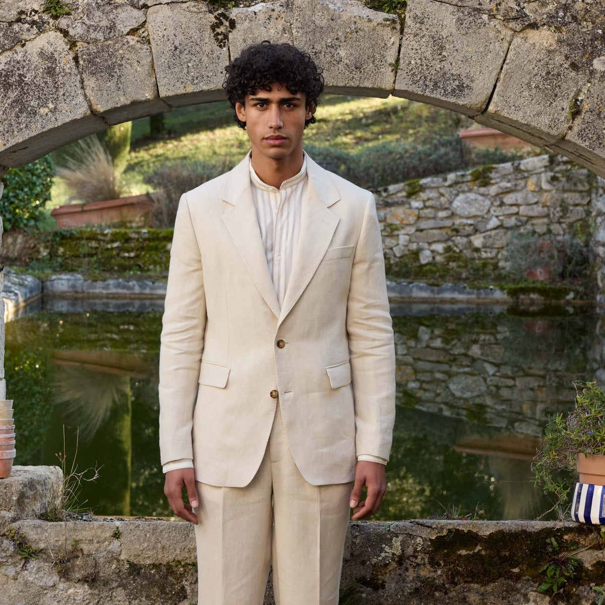 Veste en lin beige