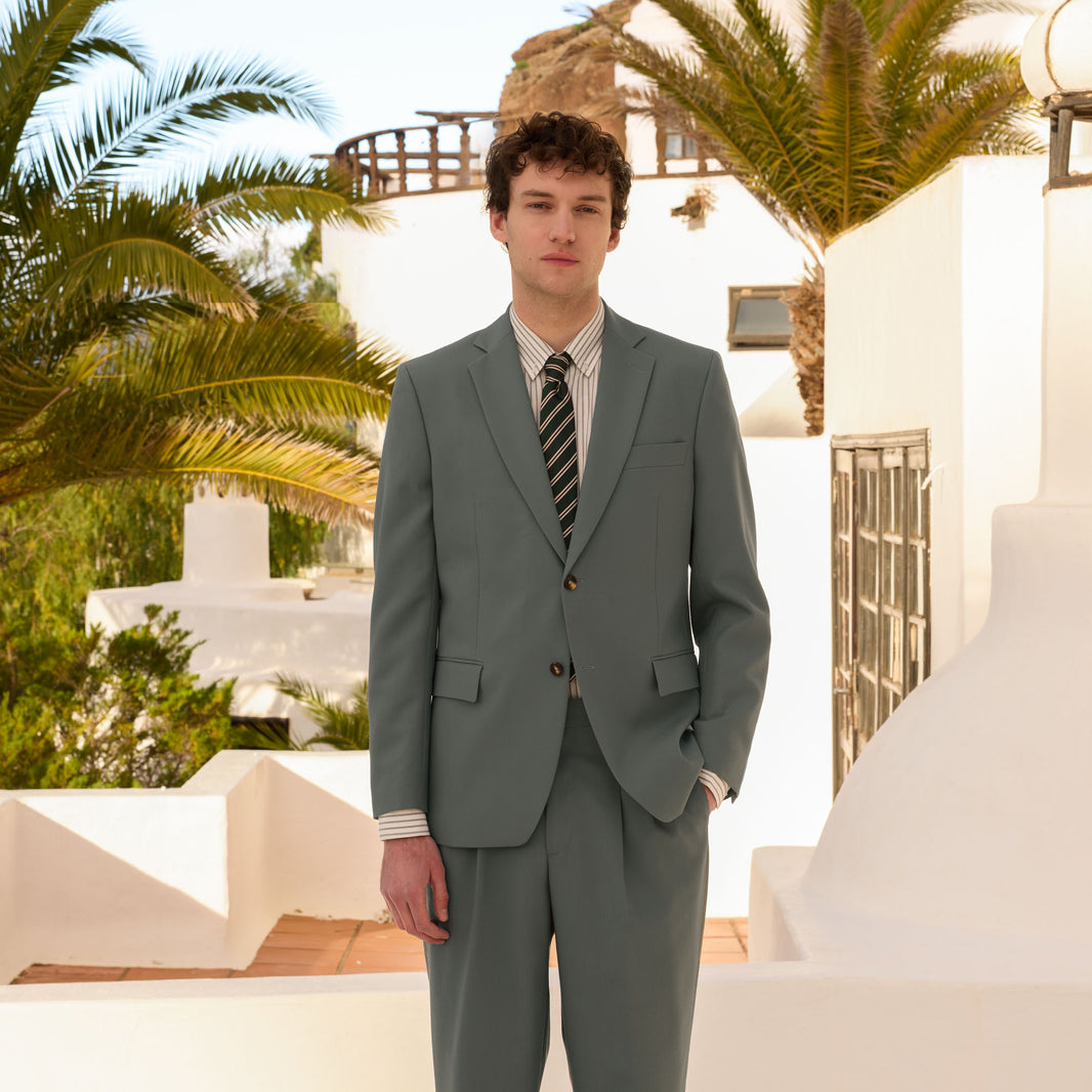 Veste en laine froide sauge