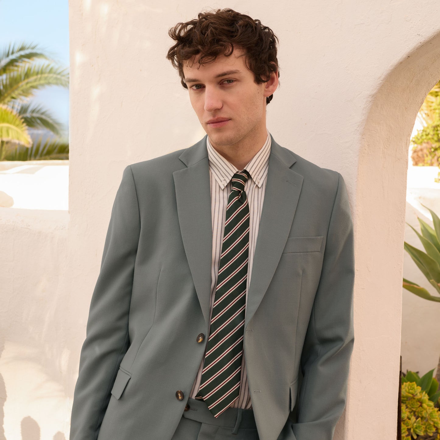 Veste en laine froide sauge