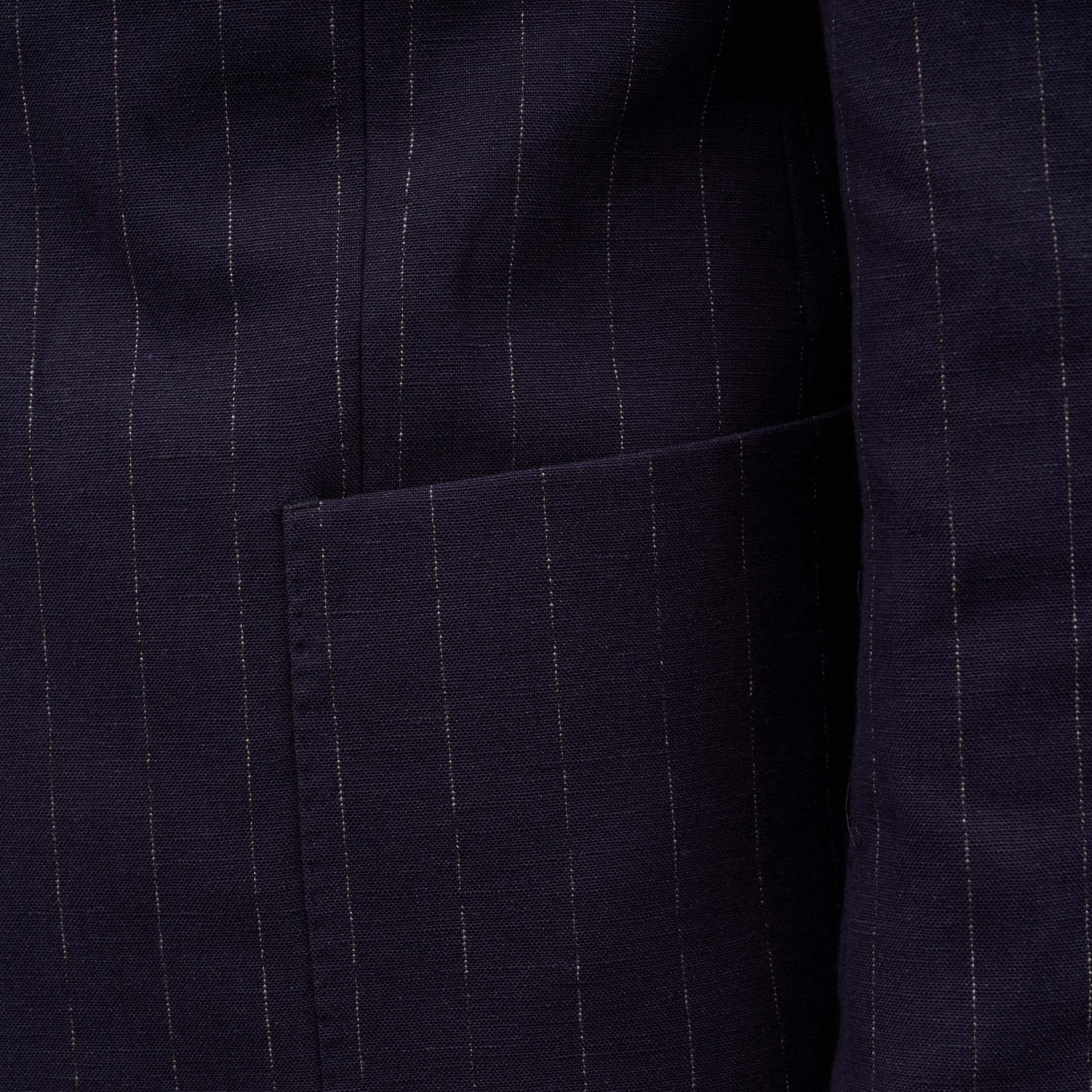 Navy striped linen and cotton jacket