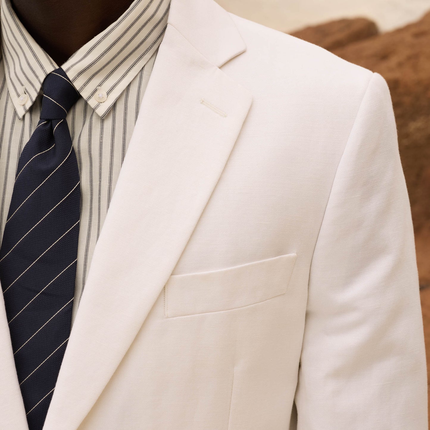 White linen and cotton jacket