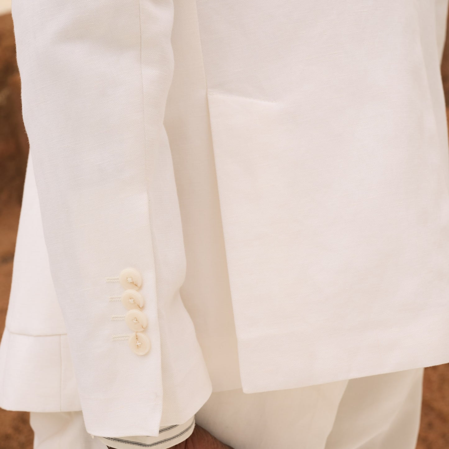 White linen and cotton jacket