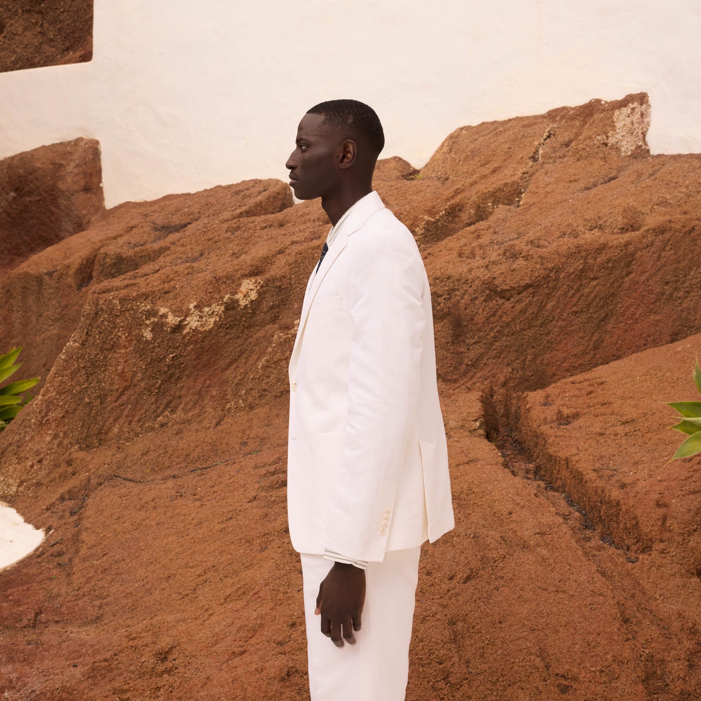 White linen and cotton jacket