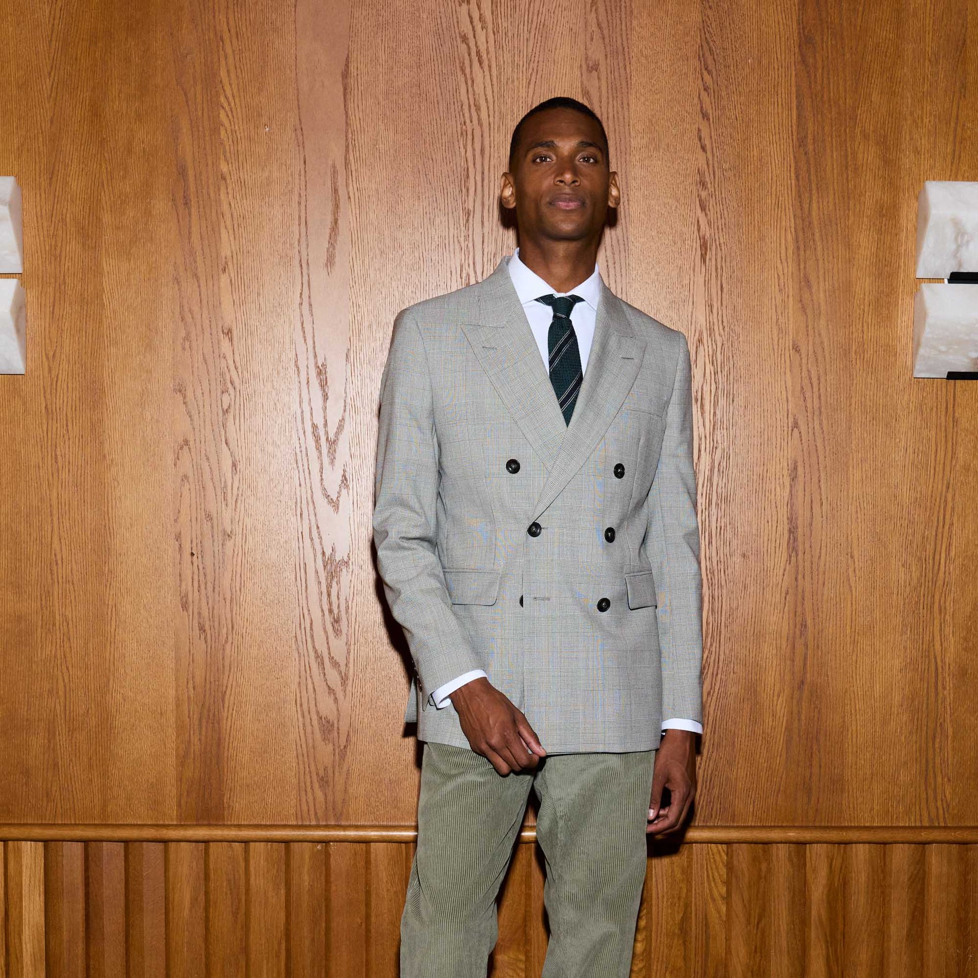 Grey Prince of Wales wool double-breasted jacket Hast – Hast Paris