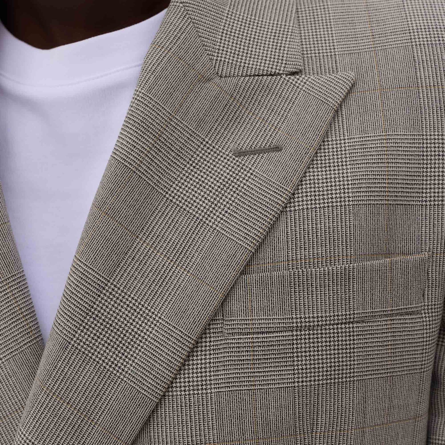 Grey Prince of Wales wool double-breasted jacket