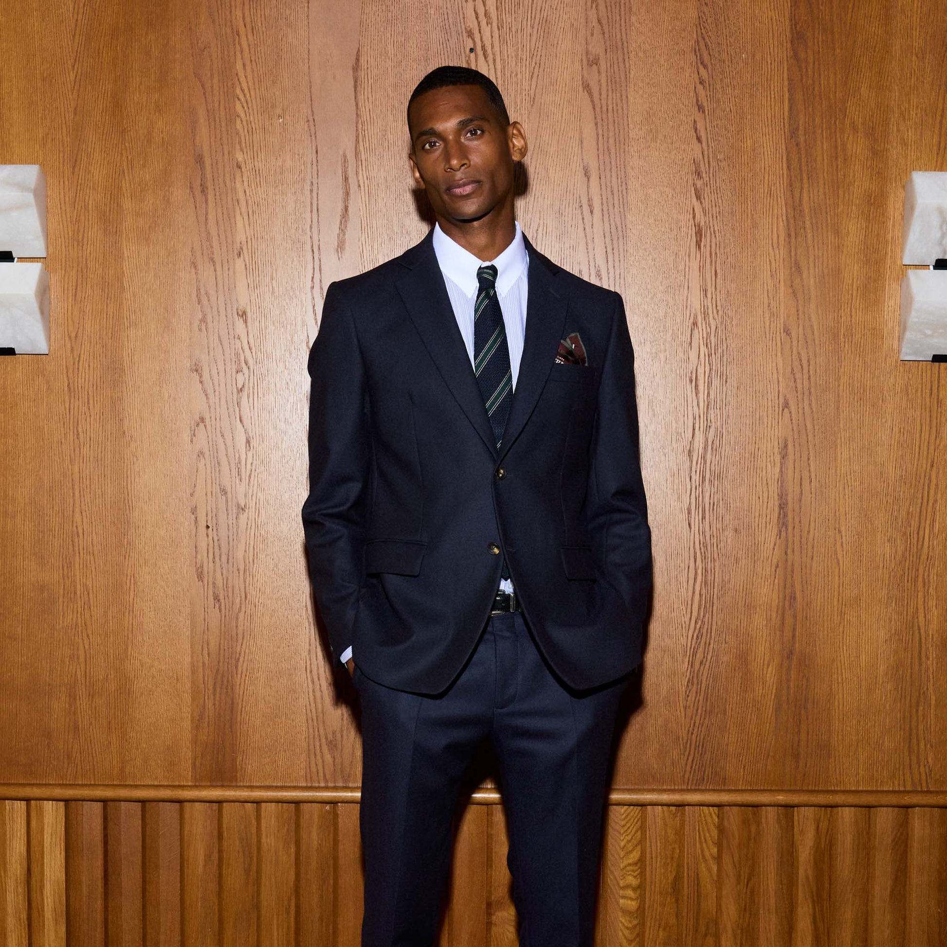 Veste en flanelle de laine marine