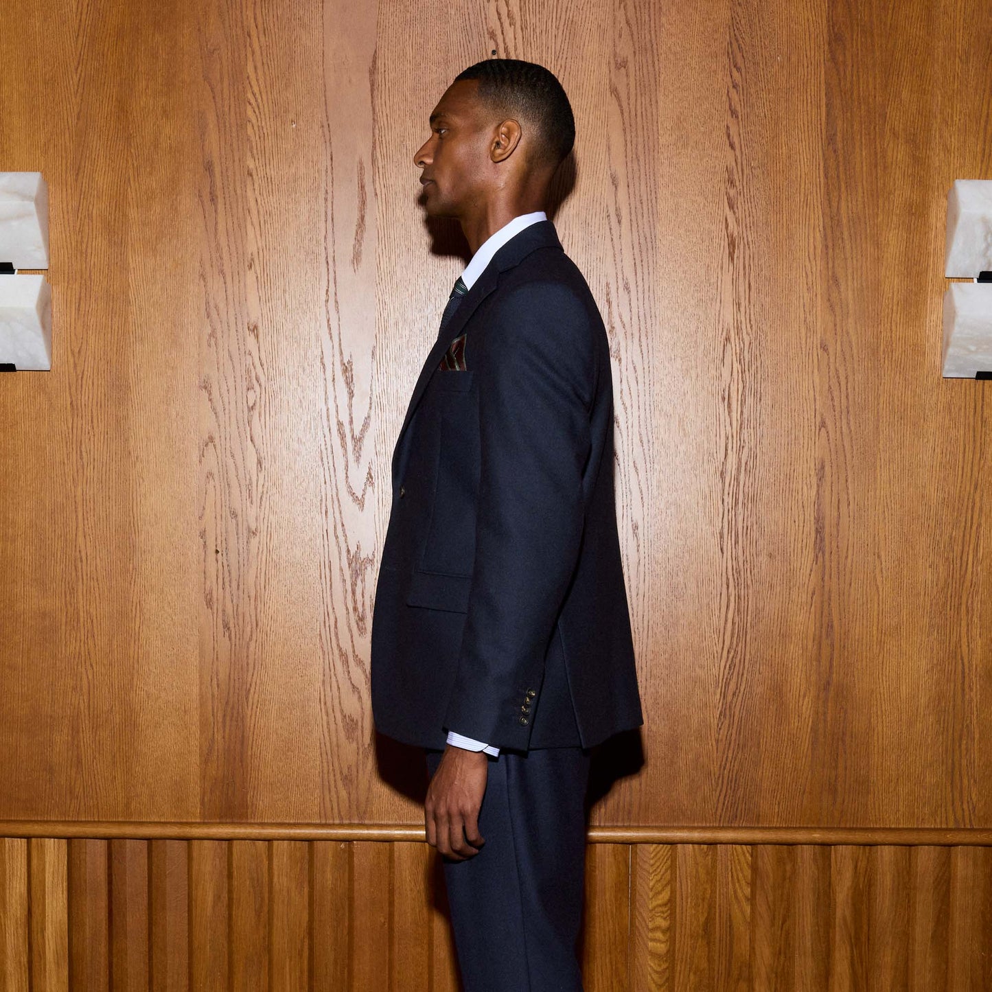 Veste en flanelle de laine marine