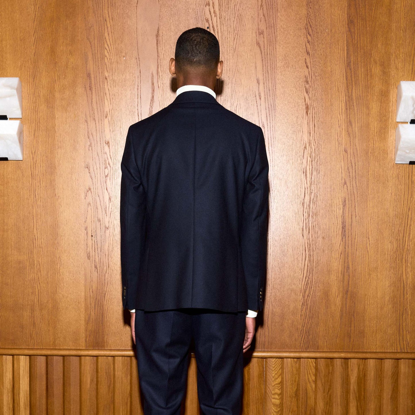 Veste en flanelle de laine marine